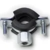 Rubber lined two screw clip pipe clamp