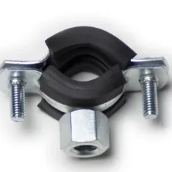 Rubber lined two screw clip pipe clamp