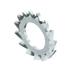 Serrated lock washer with external teeth DIN 6798 A Spring steel Zinc plated